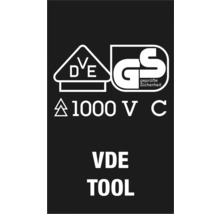 Značka náradia VDE pre testovanú bezpečnosť a 1000 voltov