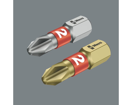 Dva skrutkovacie bity veľkosti 2 od firmy Wera