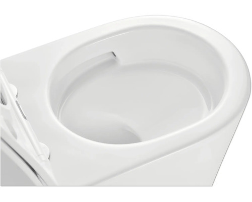 Detail bielej toalety bez oplachového kruhu