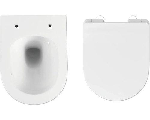 Keramická závesná toaleta s hlbokým splachovaním a WC sedadlom