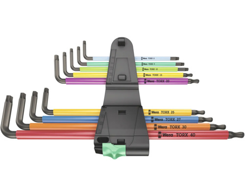Sada zahnutých kľúčov Wera Torx s držiakom
