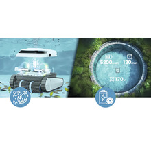 Čistiaci robot pre bazény s batériou a funkciou čistenia lístia