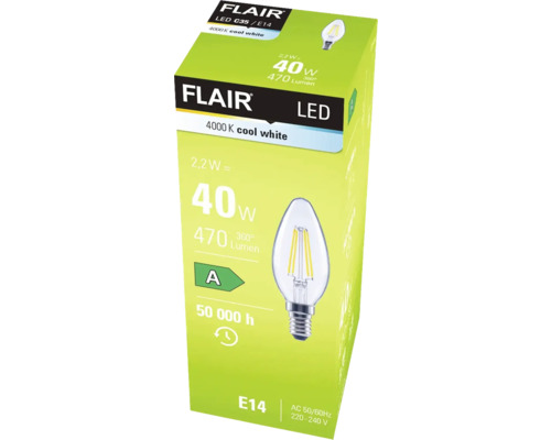 Balenie LED žiarovky Flair C35 E14