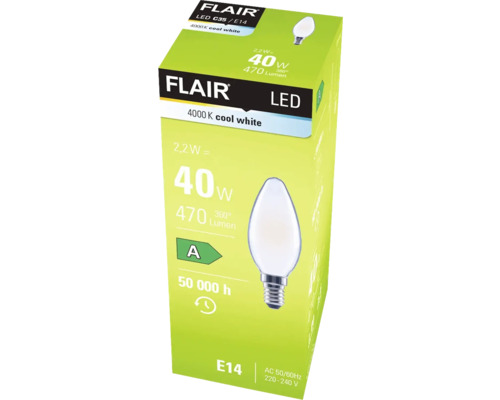 Balenie LED žiarovky Flair C35/E14 s 4000 Kelvinov