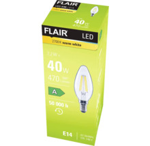 Balenie LED žiarovky Flair C35/E14 s 2700 kelvinov teplá biela
