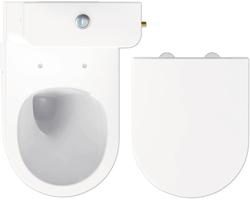 Keramické závesné WC s hlbokým splachovaním, splachovacou nádržkou a WC sedadlom