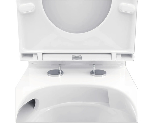 Snímka toaletného sedadla s otvoreným vekom.