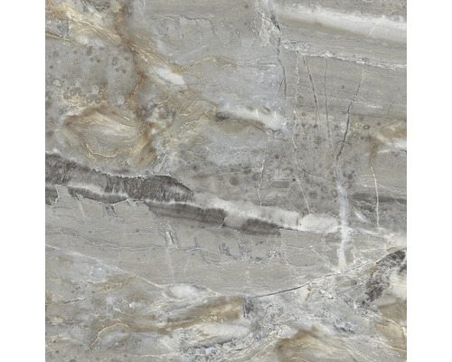 Detail šedej dlaždice s mramorovým vzhľadom.