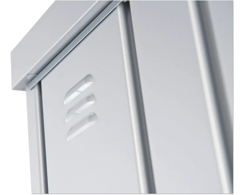 Detail kovovej skrine s vetracími otvormi