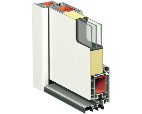 Rez plastovým oknom s viacvrstvovým zasklením a izolačným materiálom