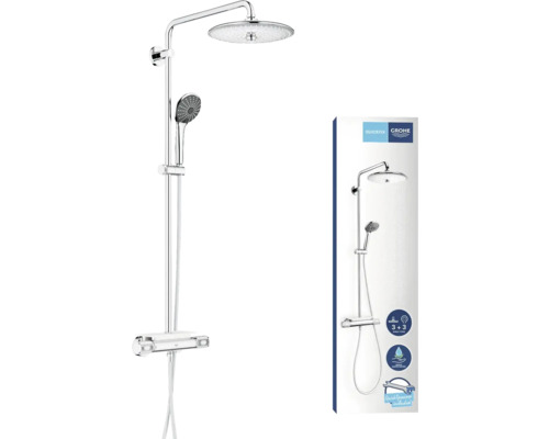 Sprchový systém Grohe s hlavovou a ručnou sprchou a termostatickou batériou