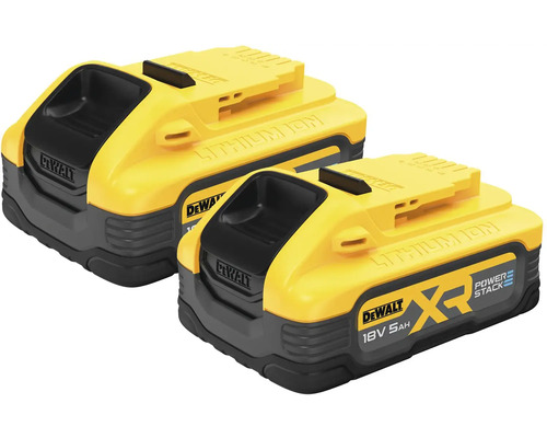 Dva akumulátory DeWalt 18 V 5 ampérhodín XR Power Stack