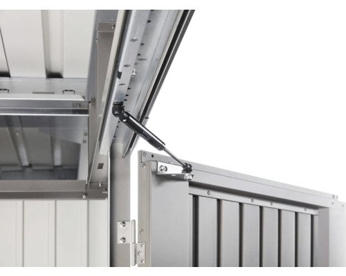 Detailný pohľad na úložný box na náradie s plynovou pružinou