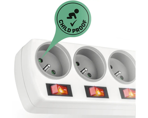 Predlžovací kábel s detskou poistkou