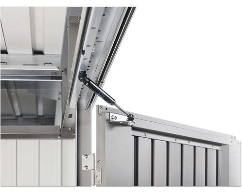 Detail plynové pružiny na záhradnom domčeku