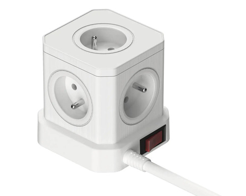 Napájacia lišta v tvare kocky s vypínačom