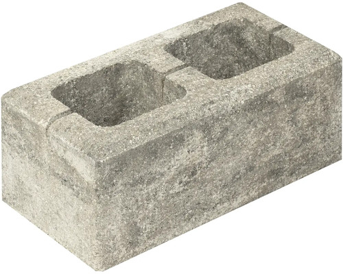 Sivý betónový blok s dvoma výrezmi