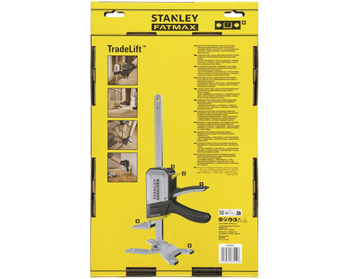 Stanley Fatmax TradeLift s očíslovanými dielmi a informáciami o produkte na obale.