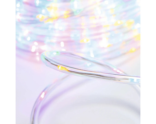 Svetelná reťaz s transparentným káblom a teplými bielymi LED