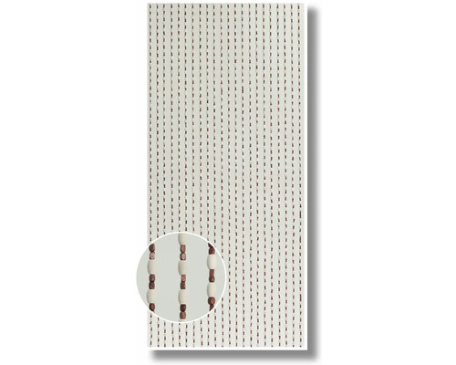 Drevený korálkový záves s hnedými a béžovými korálikmi