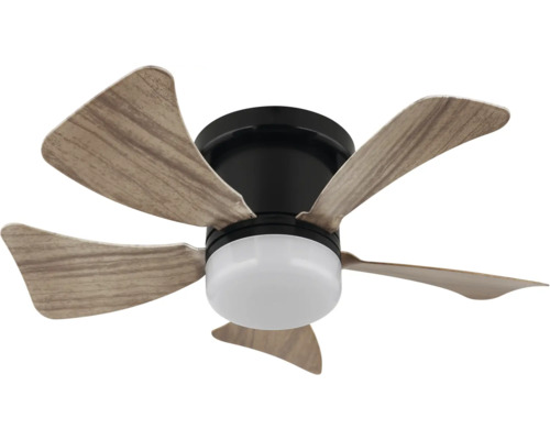 Stropný ventilátor s piatimi lopatkami a integrovanou lampou