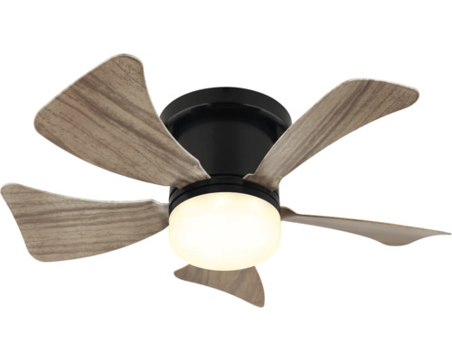 Stropný ventilátor s osvetlením a lopatkami s dreveným vzhľadom