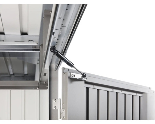 Detailný pohľad na box na náradie s plynovou pružinou