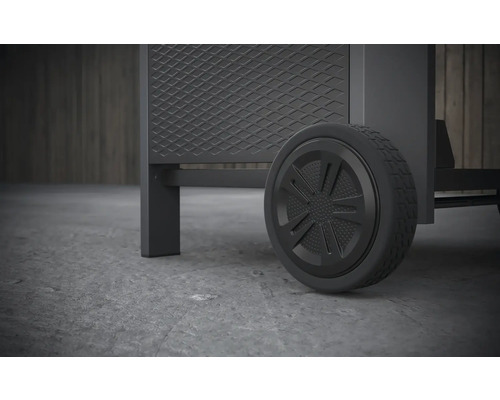 Detail grilu s kolieskom