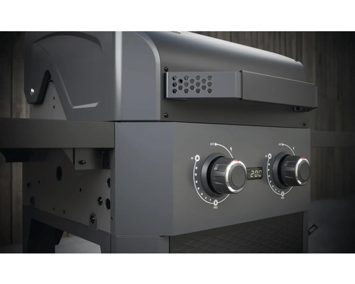 Plynový gril s dvomi regulátormi na reguláciu teploty