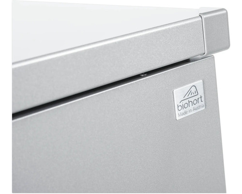 Detailný pohľad na výrobok Biohort s logom Biohort, vyrobený v Rakúsku