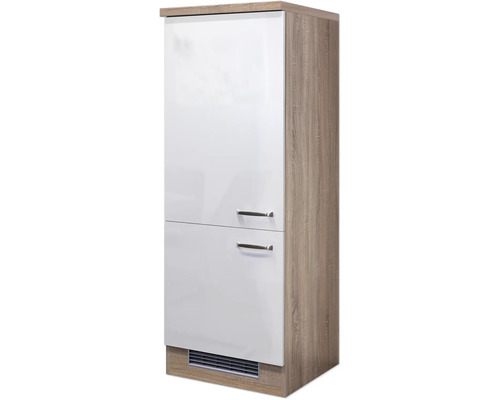 Vysoká skriňa s dvomi dvierkami a úchytkami
