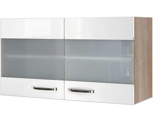 Závesná skrinka so štyrmi dvierkami a úchytkami