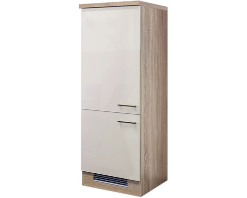 Vysoká skriňa s dvomi dvierkami a drevenou štruktúrou