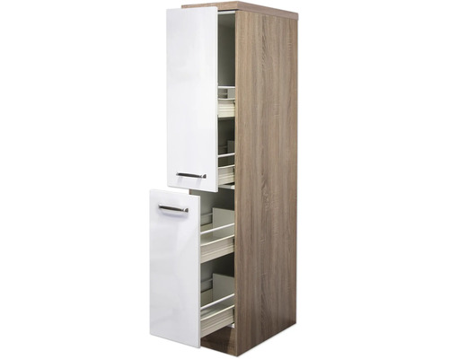 Vysoká skriňa s výsuvmi a dvomi dvierkami