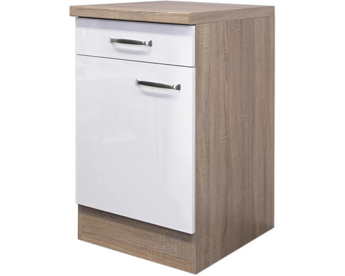 Spodná skrinka s dvomi zásuvkami v drevenom dekore