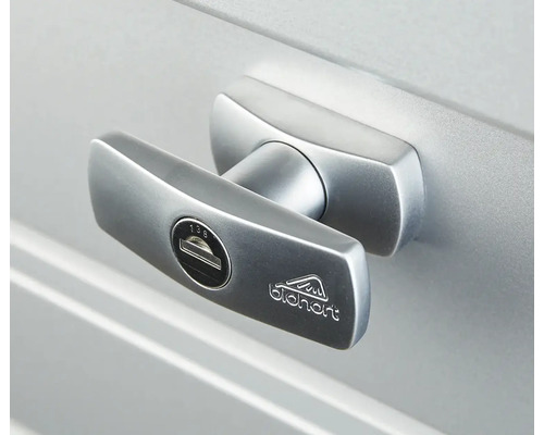 Logo Biohort na uzamykateľnej kľučke dverí