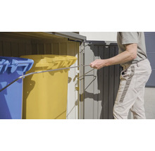 Box na odpadkové koše s odpadkovými košmi a otváracím mechanizmom