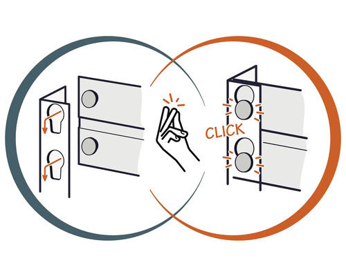 Symbolický obrázok pre montáž držiaka s funkciou kliknutia