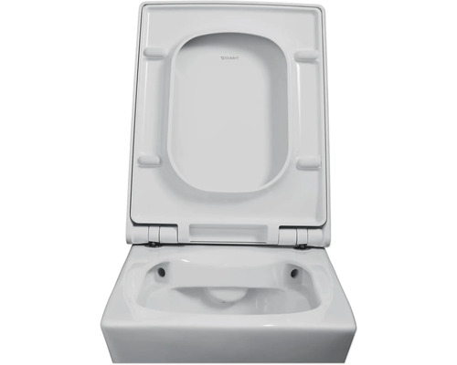 Závesné WC s otvoreným splachovacím okrajom a sedadlom