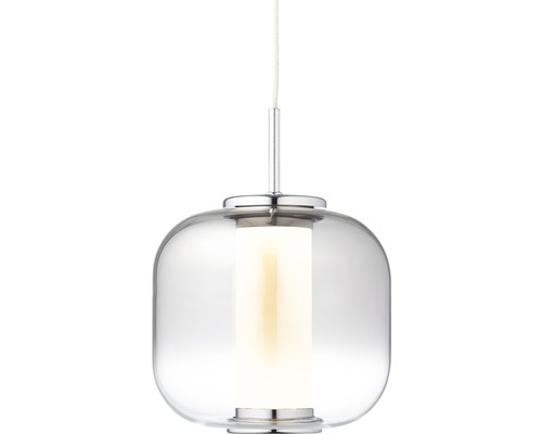 Závesné svietidlo s čírym sklom a valcovým svetelným zdrojom
