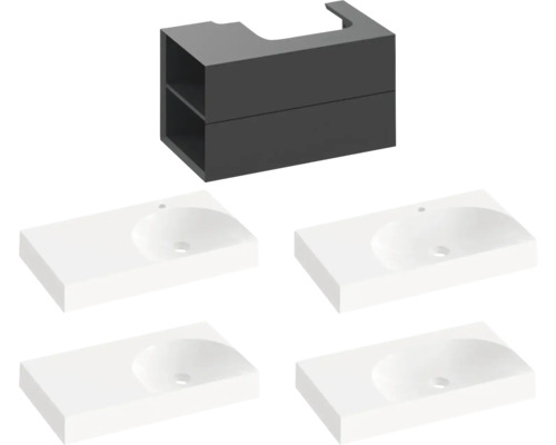 Skrinka pod umývadlo so štyrmi umývadlami