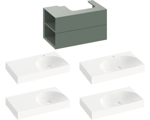 Skrinka pod umývadlo so štyrmi umývadlami