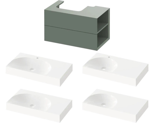 Skrinka pod umývadlo so štyrmi umývadlami