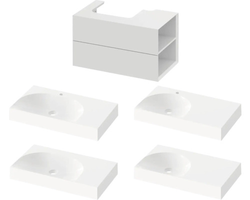 Skrinka pod umývadlo so štyrmi umývadlami