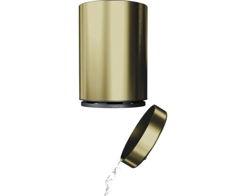 Zlatý dávkovač mydla s vekom a tečúce tekuté mydlo