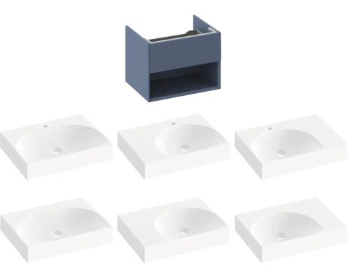 Skrinka pod umývadlo s niekoľkými umývadlami