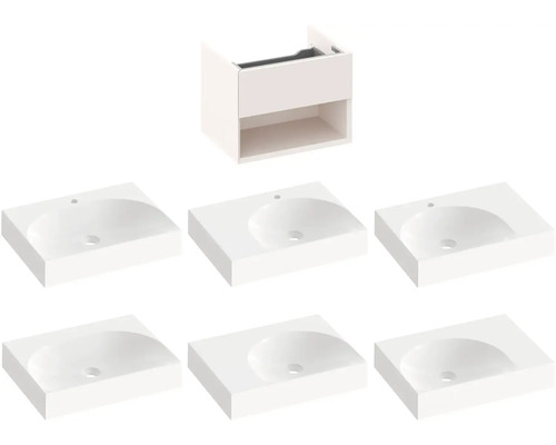 Skrinka pod umývadlo so šiestimi umývadlami