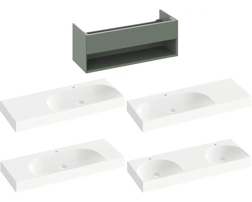 Skrinka pod umývadlo s ladiacimi umývadlami do kúpeľne