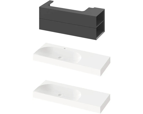 Umývadlo so skrinkou na montáž na stenu