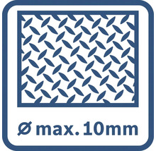 Symbol: Vhodné pre priemery vŕtania do maximálne 10 mm